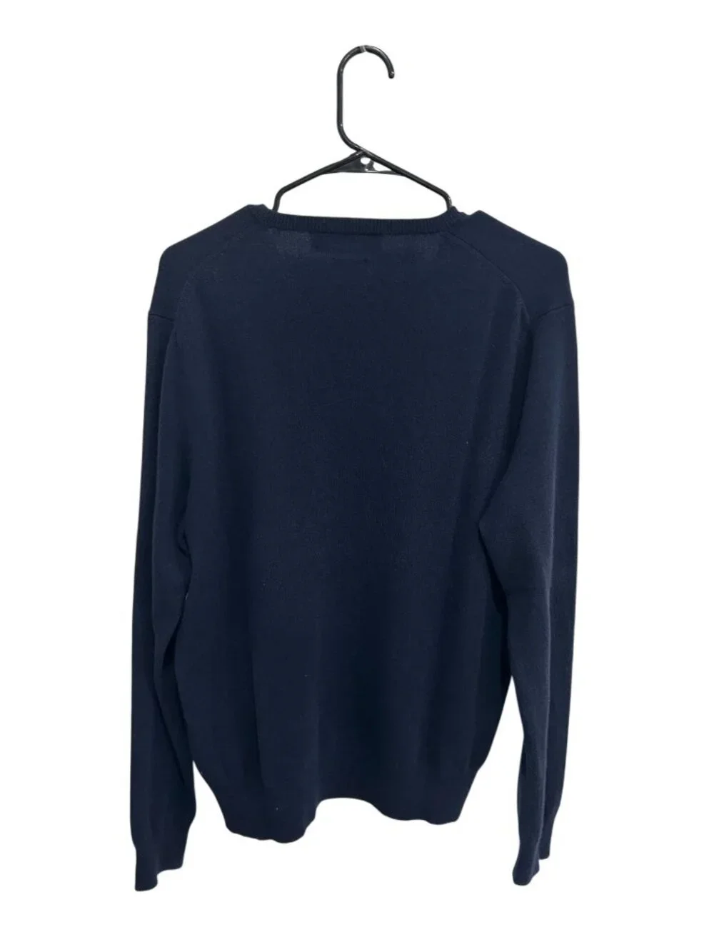 Polo Ralph Lauren Large Mens Navy V-Neck Cashmere Sweater Old Money Quiet Luxury